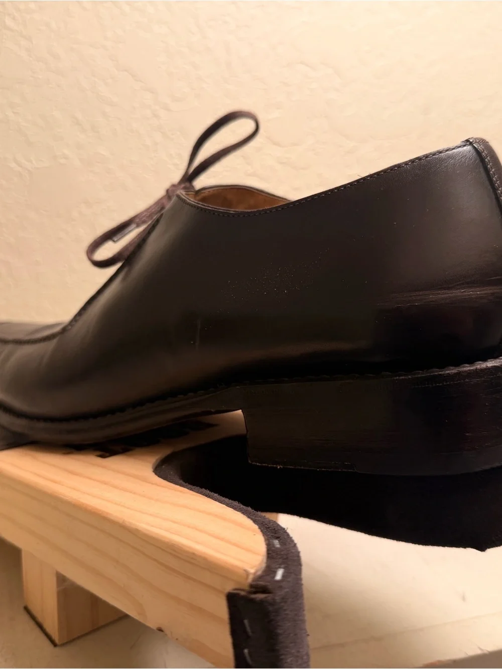 Canali Black Leather Derby Dress Shoes